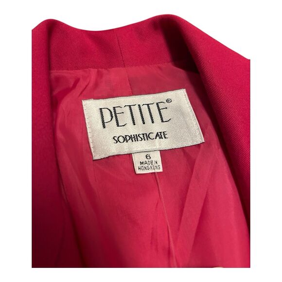 Vintage Petite Sophisticate Women’s Blazer Size 6 Polka Dot Scarf, Fuchsia, NWT - Picture 3 of 8